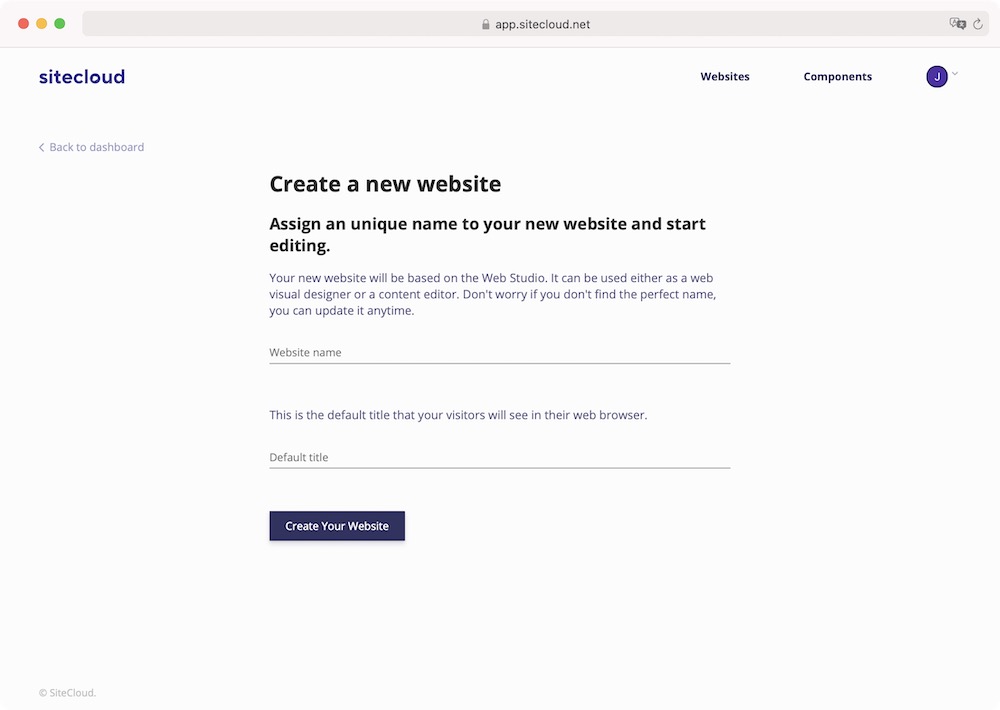 Create new website